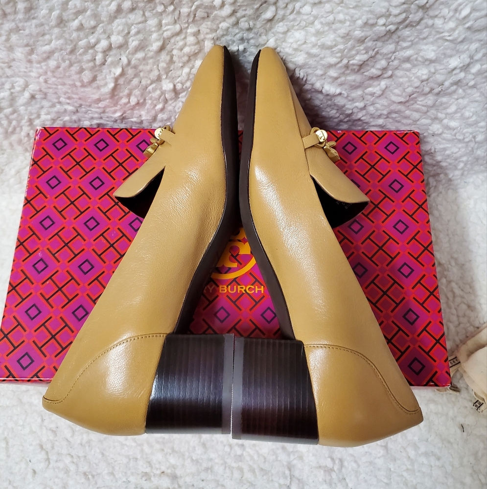 Tory Burch Jessa 45MM Leather Heeled Loafers - Picture 6 of 14